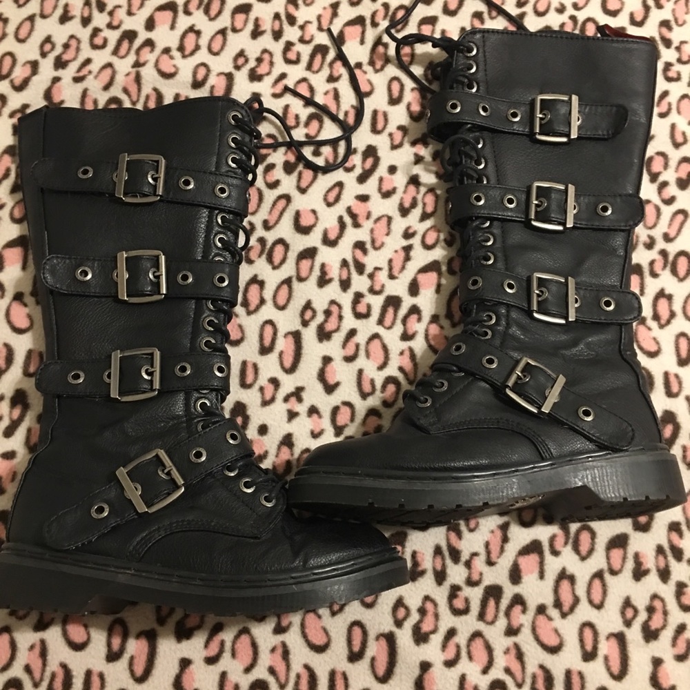 Demonia Knee high leather boots